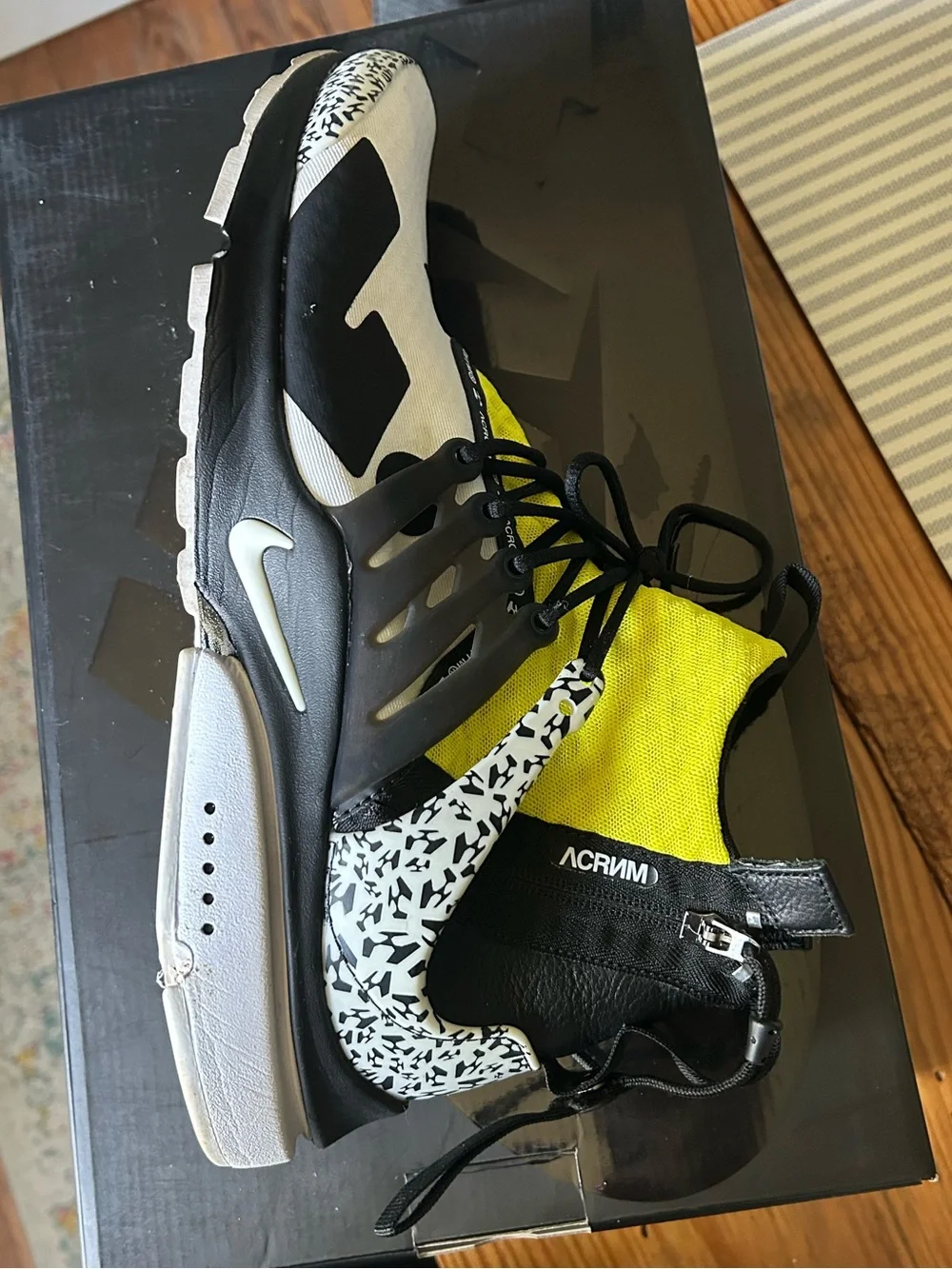 Nike air presto mid acronym white/black - dynamic yellow